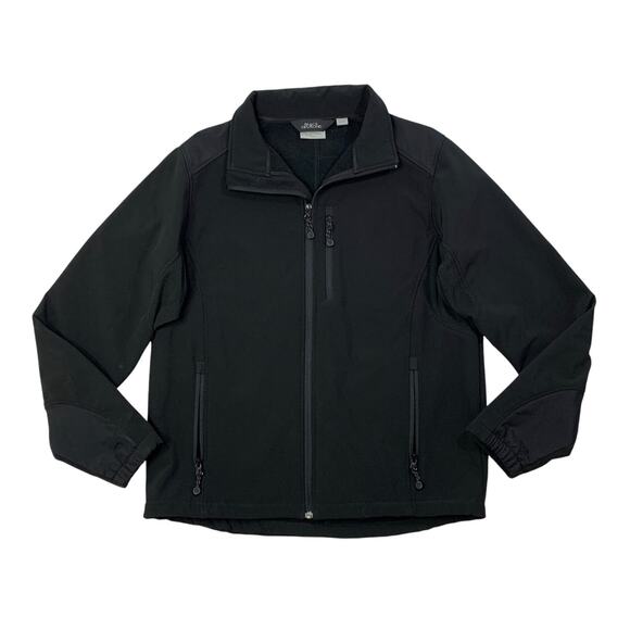 Black Diamond Jacket Mens L Large Black Fleece Lined Soft Shell Zipper Pockets - Picture 1 of 10